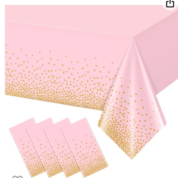 FunnyPars 4 Pack Pink and Gold Plastic Tablecloth for Parties, 3 bundles - Picture 7 of 7